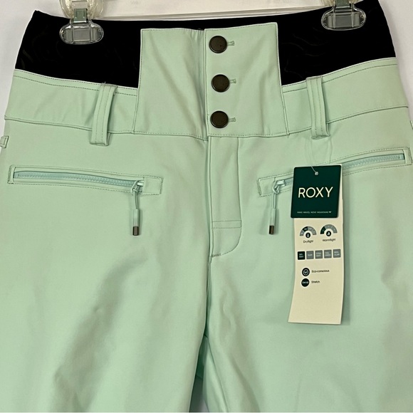 NEW $200 Roxy Rising High Shell Snow Pants in Fair Aqua Women’s Pants Size M - Picture 11 of 16